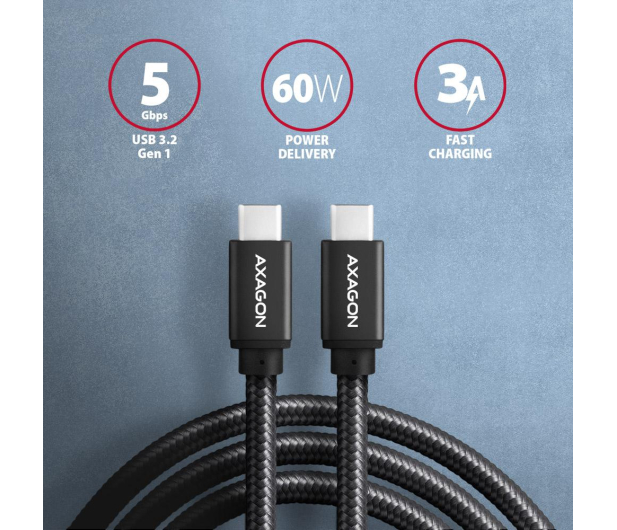 Axagon BUCM3-CM15AB SPEED USB-C 3.2 Gen 1 kabel 1.5 m - 1485421 - zdjęcie 4